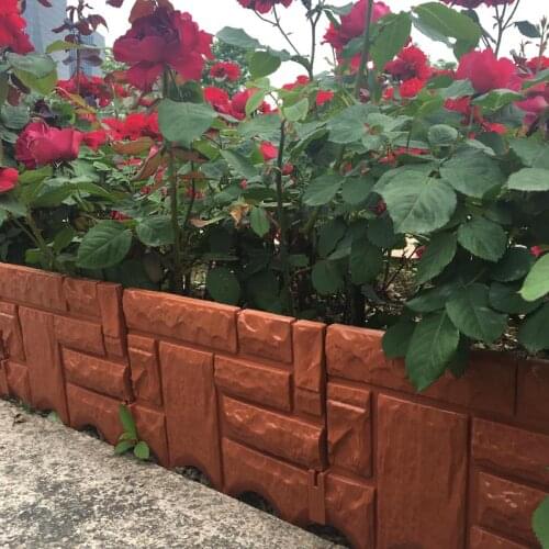 10pcs Garden Brick Cement Fence Cement Stone Mold Concrete Flower Courtyard Lawn Mould Maker