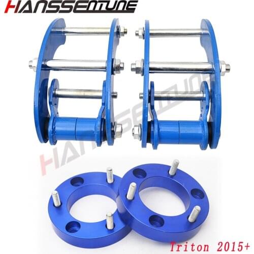 4x4 Accessories Front Spacer 32mm Extended 2.5 inch with rear leaf G-Shackles Lift Up 2 inch For Triton L200 2015