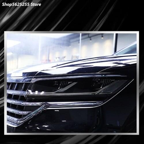 For Volkswagen Touareg 2019 2020 Accessories Headlight Film Blackened TPU Protective Membrane Decoration Modification