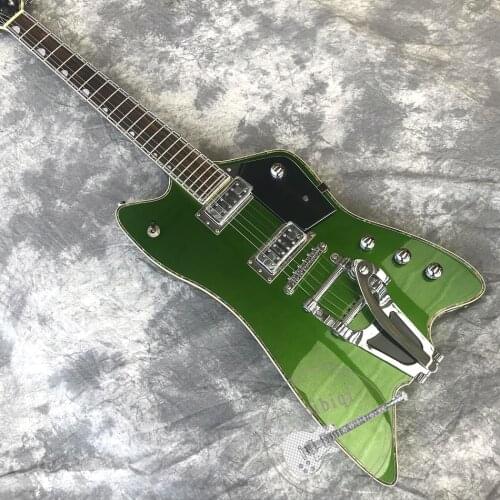 Free delivery, new guitar, alternative guitar, jazz guitar, metallic green body, white hardware, customizable
