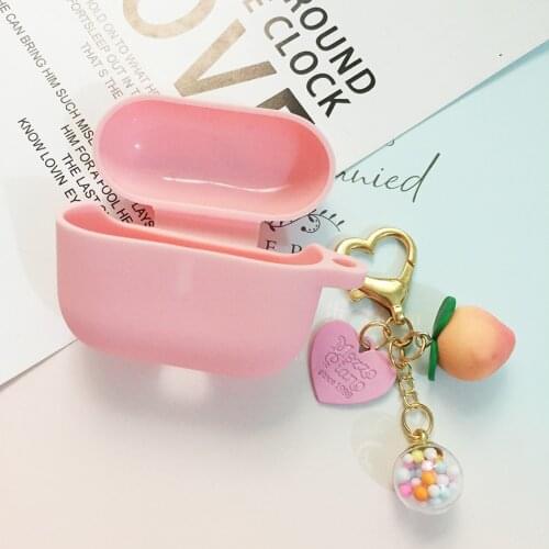 For QCY T10 Case Cute Sweet Peach Pendant Non-slip Protector for QCY T11 Hearphone Cover for qcyt10 case luxury for qcy T11