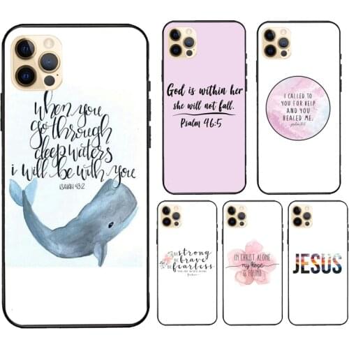 Bible Quotes Jesus God For iPhone 12 Pro Max mini Case For iPhone 11 Pro Max XS X SE 2020 7 8 Plus XR Cover