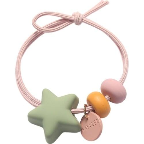 Star Candy Colour Elastic Hair Bands Rubber Hair Rope Tie Girls Hair Scrunchie Ponytail Holder Accessories