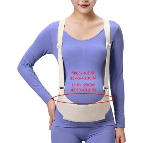Elastic Maternity Support Belly Band Adjustable Pregnant Back Support Belly Belt with Shoulder Straps for Pain Relief