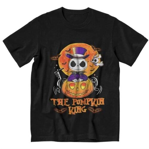 The Pumpkin King Svg T Shirt Men Short Sleeve Cotton T-shirts Horror Halloween Tees Top Graphic Tshirts Gift