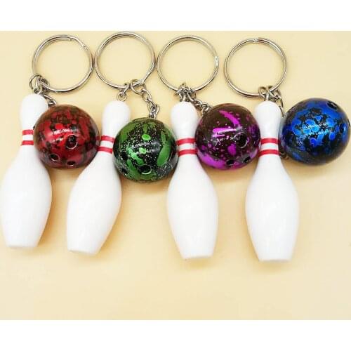 Bowling Pendant Plastic Mini Bowling Keychain Small Accessories Sports Advertising Keychain Fans Souvenir Keychain