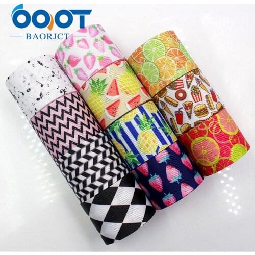 OOOT BAORJCT 1711142 38mm 10 yards cartoon fruit ribbons thermal transfer gingham wedding accessories DIY handmade materials