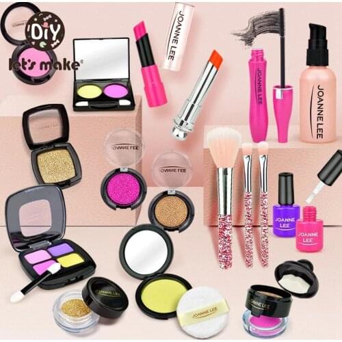 LetS Make 1Set Pretend Simulation Cosmetics Handbags Toys Makeup Set Princess Simulation Plastic Toys Lipstick Eye Shadow Blush