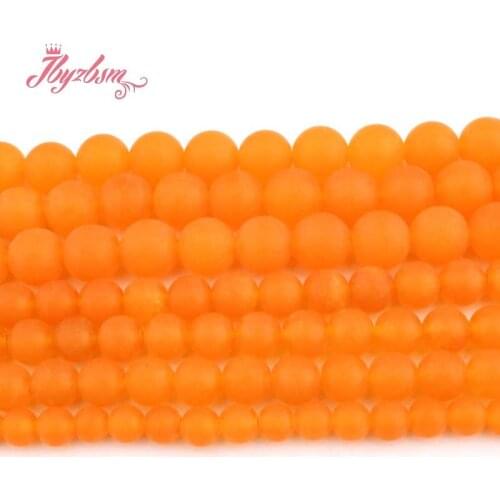 6,8,10mm Frost Matte Round Beads Yellow Jades Stone Beads For DIY Necklace Bracelats Earring Jewelry Making 15" Free Shipping