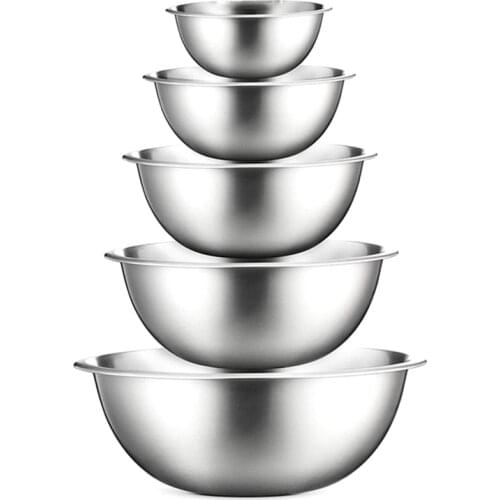 304 Stainless Steel Mixing Bowl DIY Cake Bread Salad Mixer Kitchen Cooking Baking Tools Food Container Storage Bowls Set