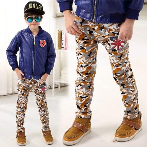 New arrival 2019 Autumn children Boys casual Pants Kids fashion camouflage good cotton Pants for Boys 5-10 years