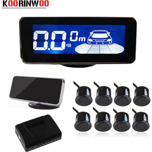 Koorinwoo LCD Display Parktronic Car Parking Sensors 8 Radars Sound Alarm Probes Car-detector Car Parking Parkmaster Reversing