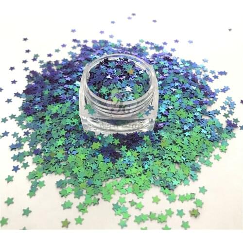 PrettyG 1 Box 3MM Stars Shape 12 Kinds Colors Glitter Sequins For Nail Art Makeup Tumblers Crafts Festival Accessories Decoratio