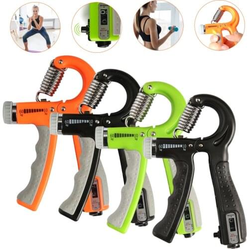 R-Shape Adjustable Hand Grip Sports Strength Countable Exercise Strengthener Gripper Spring Finger Pinch Carpal Expander