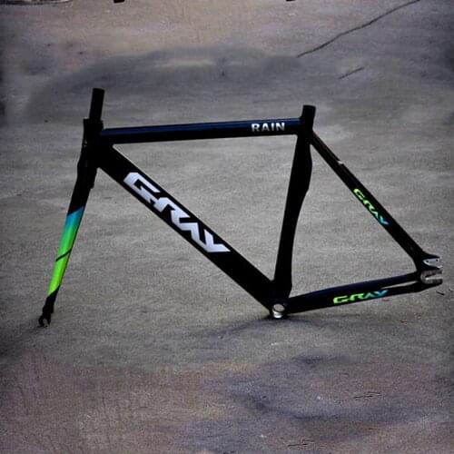 GRAY RAIN 700C 6061 Aluminum Alloy T6 Fixed Gear Frame with Fork Fixie Track Bike Frameset 52cm High Quality Bicycle Cycling