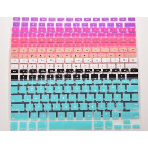 7 Candy Colors 28.7cm x 11.9cm Silicone Keyboard Skin Cover For Apple Macbook Pro MAC 13 15 17