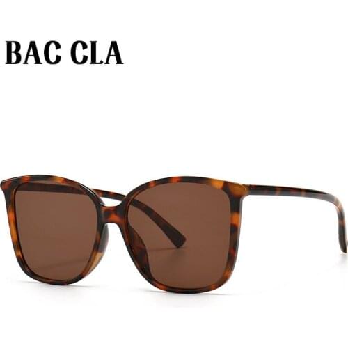 BAC CLA Sunglasses Women Rectangle Frame Transparent Brand Designer Retro Sun Glasses Unisex Square Brown UV400 WE63