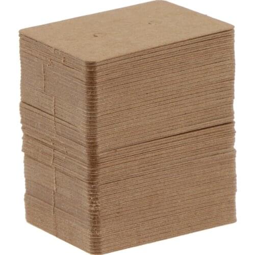 Pack of 100 Rectangle Plain Kraft Paper Blank Earring Ear Studs Display Cards Package Hanging Cards