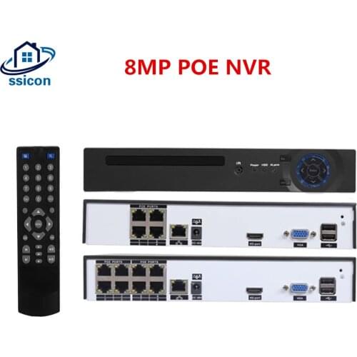H.265 4K NVR POE 4CH 8CH XMeye APP P2P ONVIF Face Detect 48V IP POE Video Recorder For CCTV IP Camera System