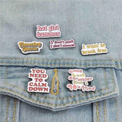 Fun Slogan Banner Enamel Pins The Power Of Words Bag Brooch Lapel Badge Cartoon Jewelry Gift For Kids Friends