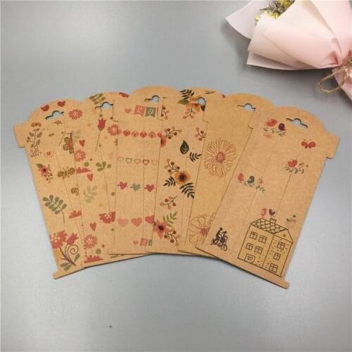 50 pcs 16x8cm DIY Flower Pattern Hair Clip Brooch Jewelry Display Card Fashion jewelry hair accessories package cards