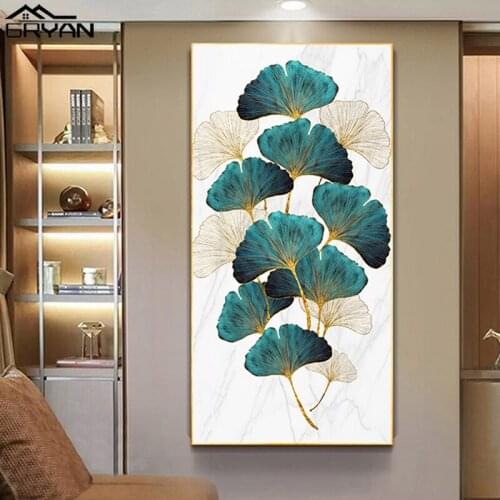 Green Botanical Leaves Canvas Paintings Plant Wall Art Ginkgo Biloba Posters & Prints Nordic Picture Living Room Home Decoration