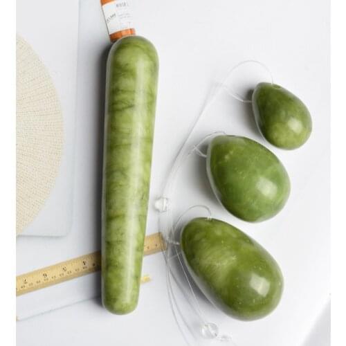 Green Stone Yoni Egg Set Natural Jade Eggs Vaginal Muscles Tightening Ball Yoni Wand Jade Massager Crystal Kegel Eggs