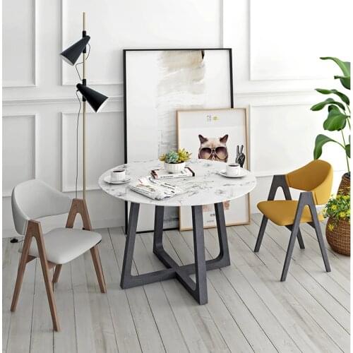 U-BEST Contemporary Budget Mid Centery Classic Design Dining Room White Round Sticker Marble Top tea table