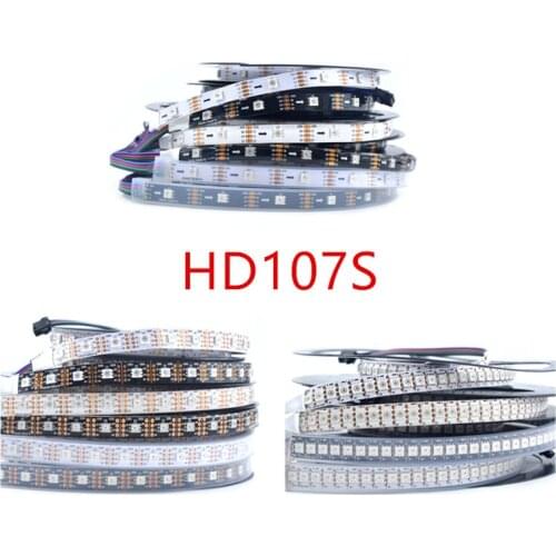 1m/5m HD107S LED Strip RGB Pixel LED strip DC5V 5050 SMD Addressable 30/60/144 LEDs/m,White/Black PCB,IP20/IP65/IP67 Same APA102