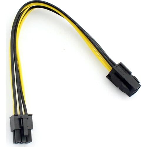 1x High Quality 18AWG PC CPU 4PIN to GPU PCIe PCI-E Graphics Card 6Pin 20cm Power Supply Cable Wire