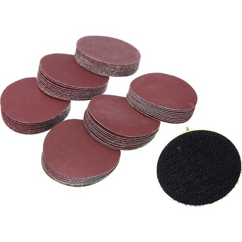 60pcs 100/240/600/800/1000/2000 Grits Sandpaper Disc 2inch 50mm 1/4'' Sanding Sander Backing Pad For Polishing Tools