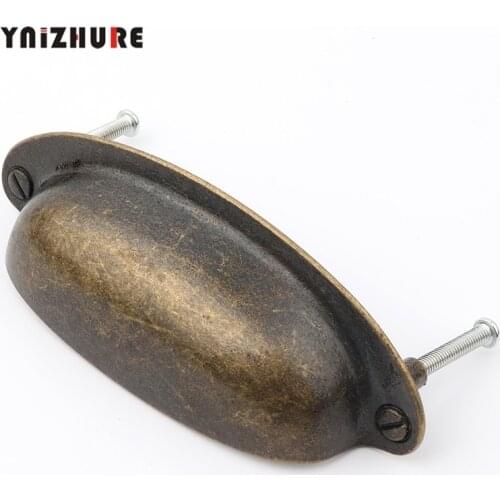 Antique Metal Shell Pull Handles Retro Zinc Alloy Kitchen Drawer Cabinet Door Handle Furniture Knobs Hardware Cupboard 108mm 1PC