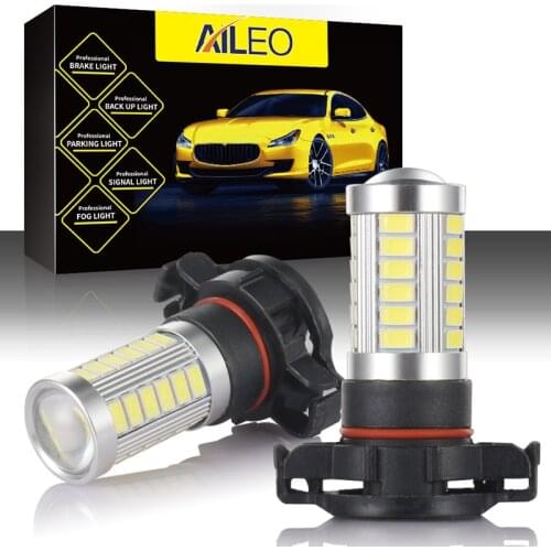 AIEO Car Fog Lamp PSX24W PS24W LED H16 5202 5201 Auto Bulb Fog light 5670 Chip 33 SMD 600LM 3000K white 6000K 1 year warranty