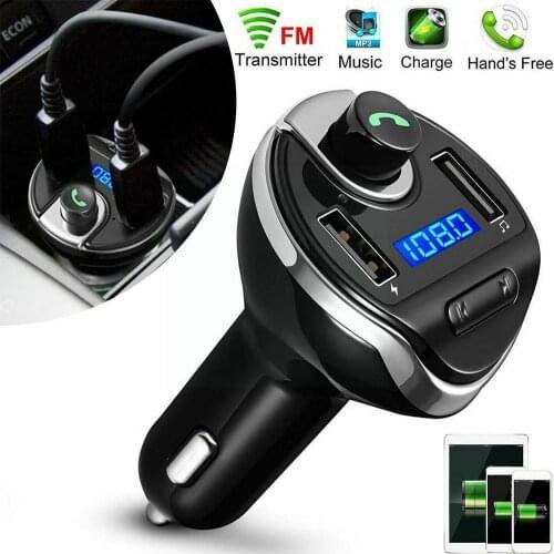 Hands Free Calls Wireless Bluetooth 3.0 FM Transmitter Charger MP3 Dual Audio Accessories Player Music For Car USB Receiver Y6N3