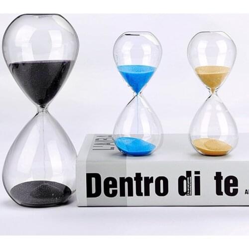 Hourglass timer transparent glass 5/30 minutes hourglass multiple colors home car decoration ornament clock holiday gift