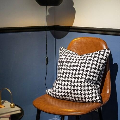 Dog Tooth Pillow Case Nordic Vintage Texture Body Back Cushion Cover Pillowcase Home Bedside Cafe Seats Decorative 45x45cm