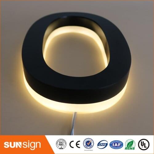 H 35cm Polished Stainless Steel material led backlit letter signs