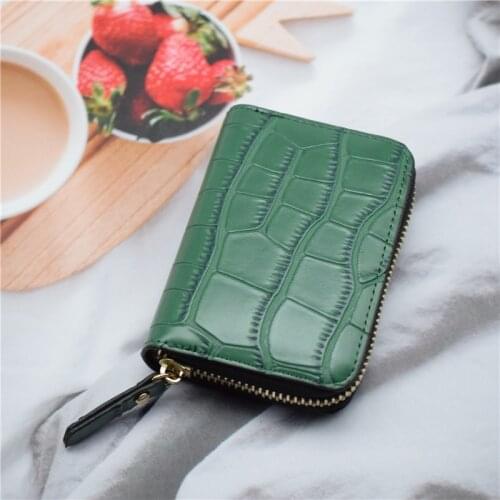 Business Card Holder Men PU Leather Black/brown/green/red Credit Card Wallet Bag Women Zipper Credit/ID/Bank Card Holder Case