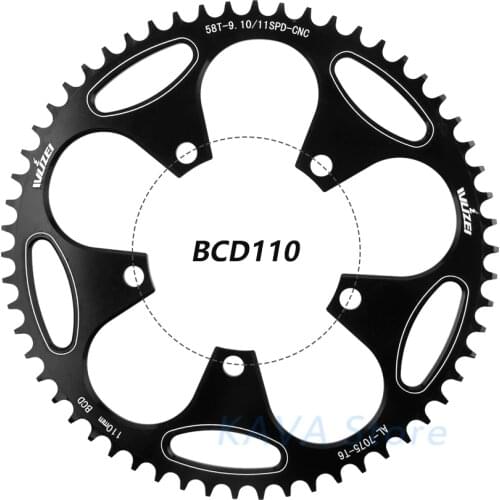 Road bike Round Chainring Wide Narrow teeth 110BCD 50T/52T/54T/56T/58T Chain wheel road folding bike Crankset bicycle part