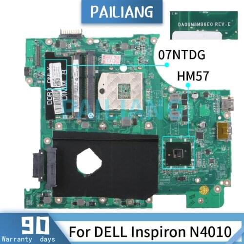 PAILIANG Laptop motherboard For DELL Inspiron N4010 Mainboard CN-07NTDG DA0UM8MB6E0 HM57 DDR3 tesed