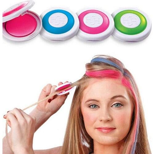 Fashion 1set 4colors Hair Dye Temporary Hair Chalk Powder Soft Salon Hair Color Diy Chalks For The Hair Styling Party Christmas