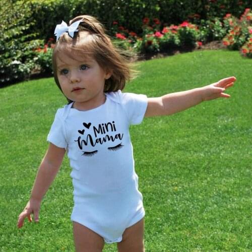 Mini Mama Newborn Baby Girl Short Sleeve Romper Toddler Cute Kawaii Costumes Fashion Infant Girls Jumpsuit Outfit 0-24M