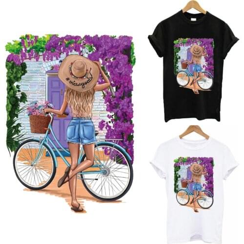 DIY Applique Strips Sticker On Clothes Flower Girl Iron On Patches For Clothing A-level Washable Heat Transfers Patch Decoration