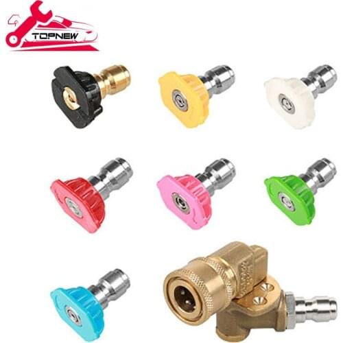 5 Color Quick Connect Nozzles High Pressure Water Gun Head Adjustable Joint Pure Copper Coupler Adapter 4500psi