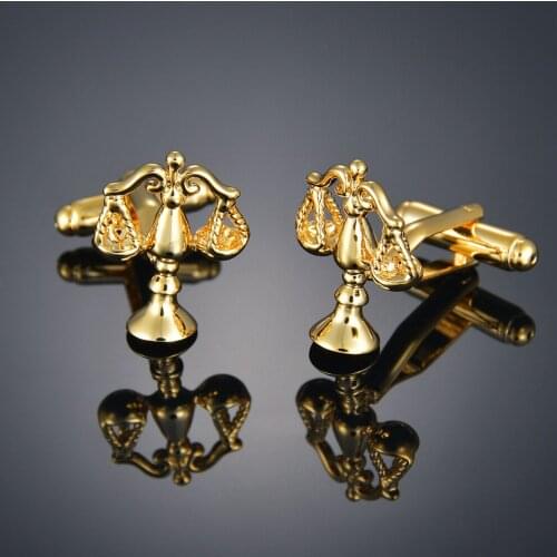 2021 New Fashion Judges Cufflinks Shirt Cuffs High Quality Husband Gifts Mens Judgement Cuff Links Gold Colour Balance Scales