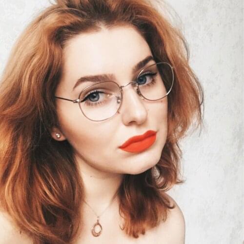 New Designer Woman Glasses Optical Frames Metal Round Glasses Frame Clear lens Eyeware Black Silver Gold Eye Glass Oculos De