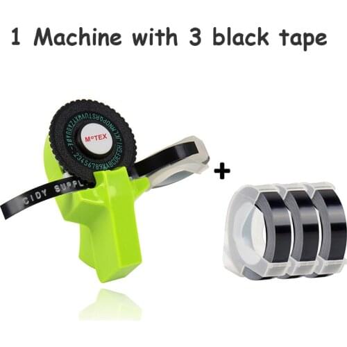Green MoTex E101 label machine Typewriter embossing label printer with compatible dymo 3D embossing Tape label maker machine