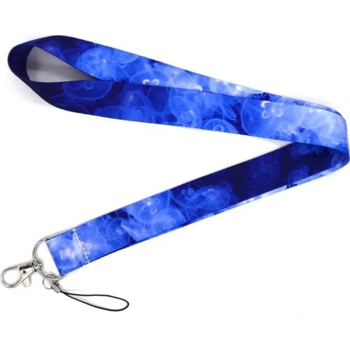 Jellyfish Printed Lanyards For Keys Phone Neck Strap Hanging Rope ID Card Badge Holders Keychains Lanyard Webbing Ribbon
