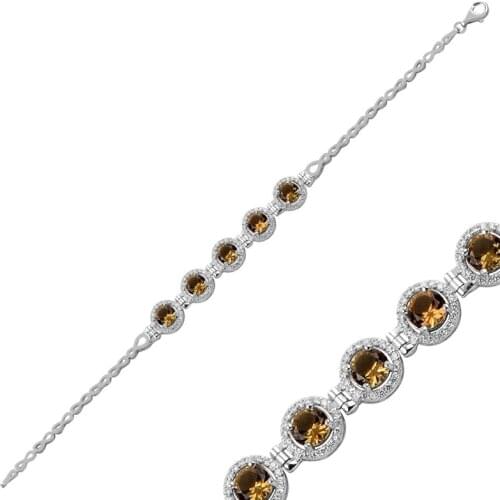 Silverlina Silver Round Zultanite Gemstone Bracelet