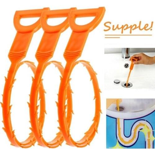 Kitchen Sink Bath Hair Cleaner Remover Chain Hook Brush Bathtub Long Hair Clog Removal Shower Plug Hole Hair Collector Catcher